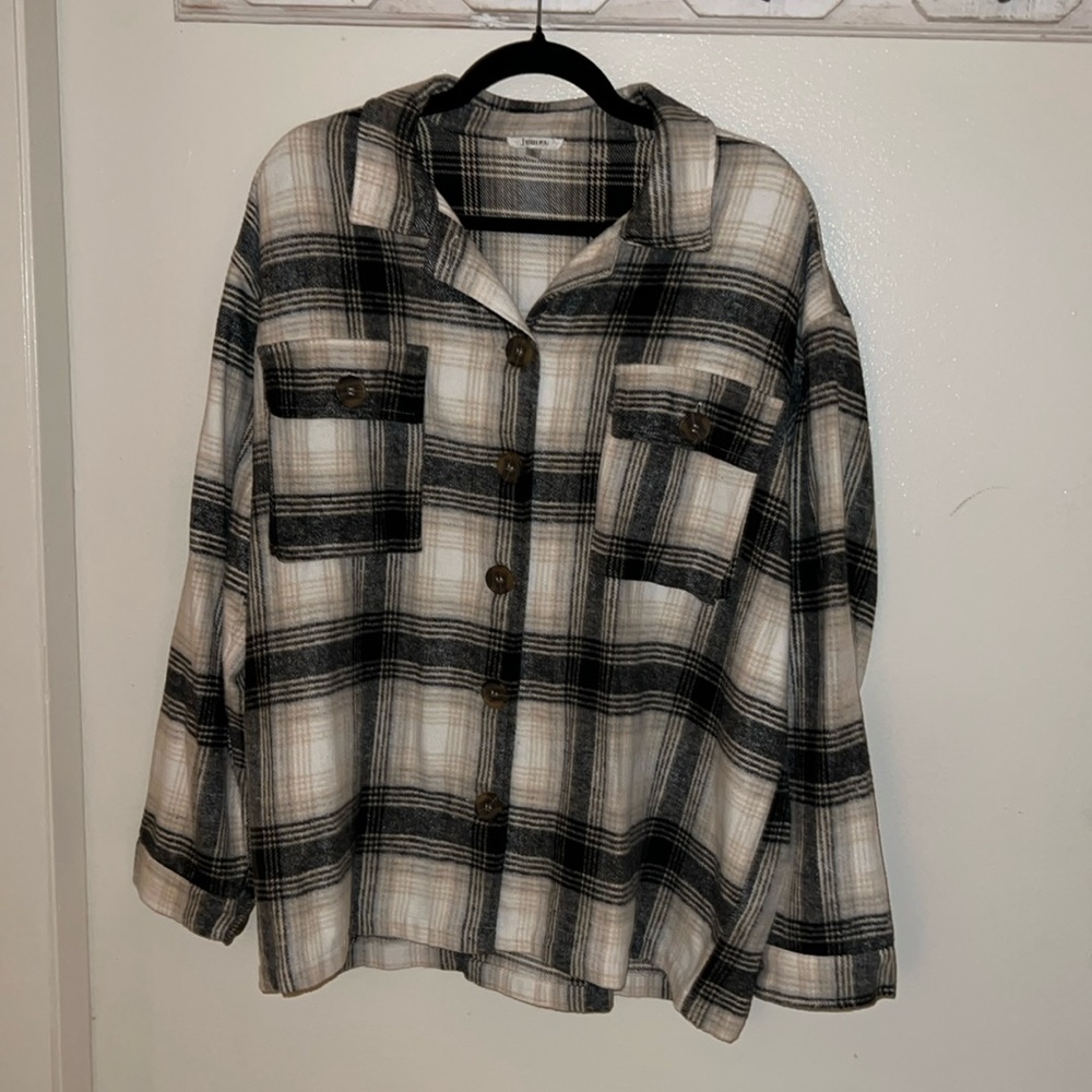 JODIFL Plaid Shacket Size L